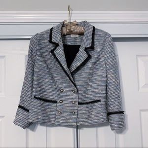 Anthropologie Boxy Cropped Tweed Blazer